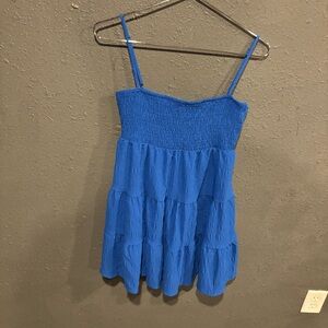 SHEIN Vibrant Blue Smocked Dress